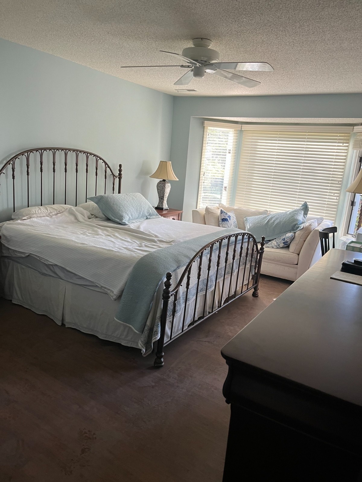 A2 Painting light blue bedroom interior repaint in Hendersonville NC home