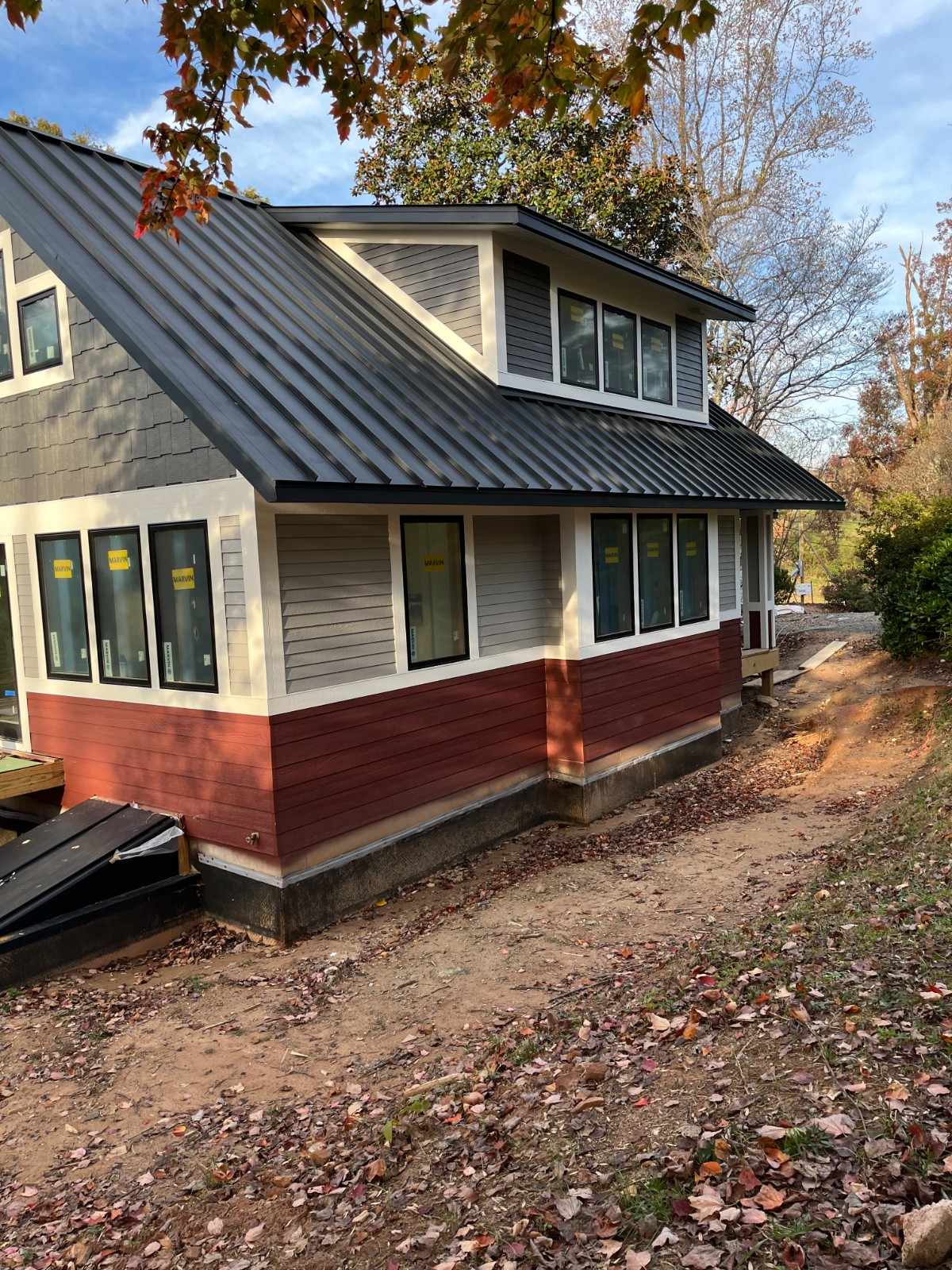 A2 Painting two tone exterior siding repaint on new construction Western NC