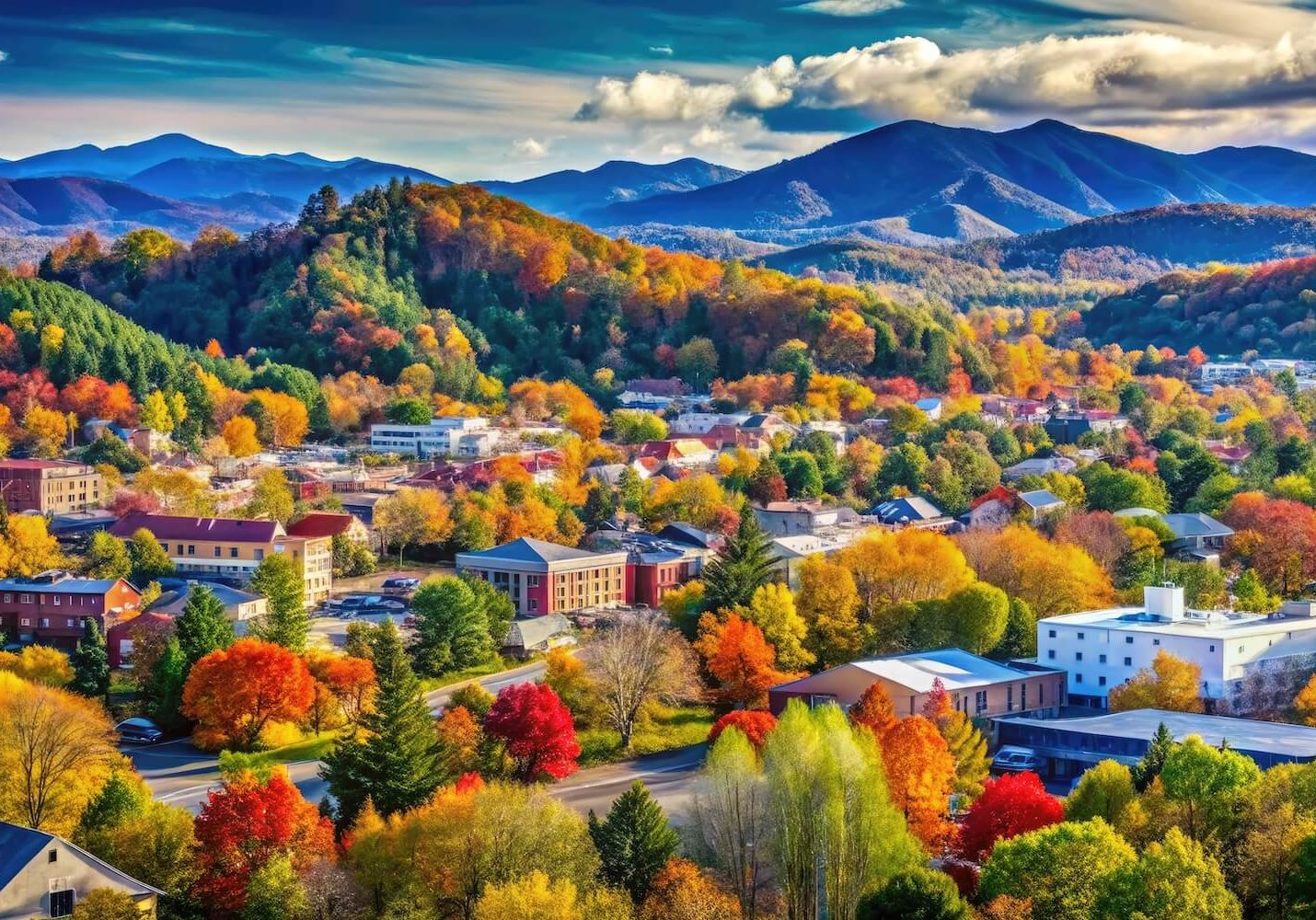 aerial view of hendersonville nc neighborhood